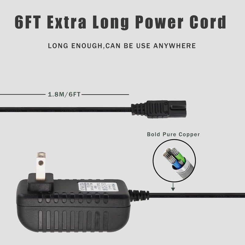 BOEEA 2V Charger Replacement for Wahl Shaver Shaper 8061, 8163, 8786-1001, 7367, 7029, 7060, 7035, 7339, 4000, 7063-017, ‎7065-017, WAKH4, 7064-017, 7061-917, 5-Star Series Trimmer Clipper Power Adapter - Image 4